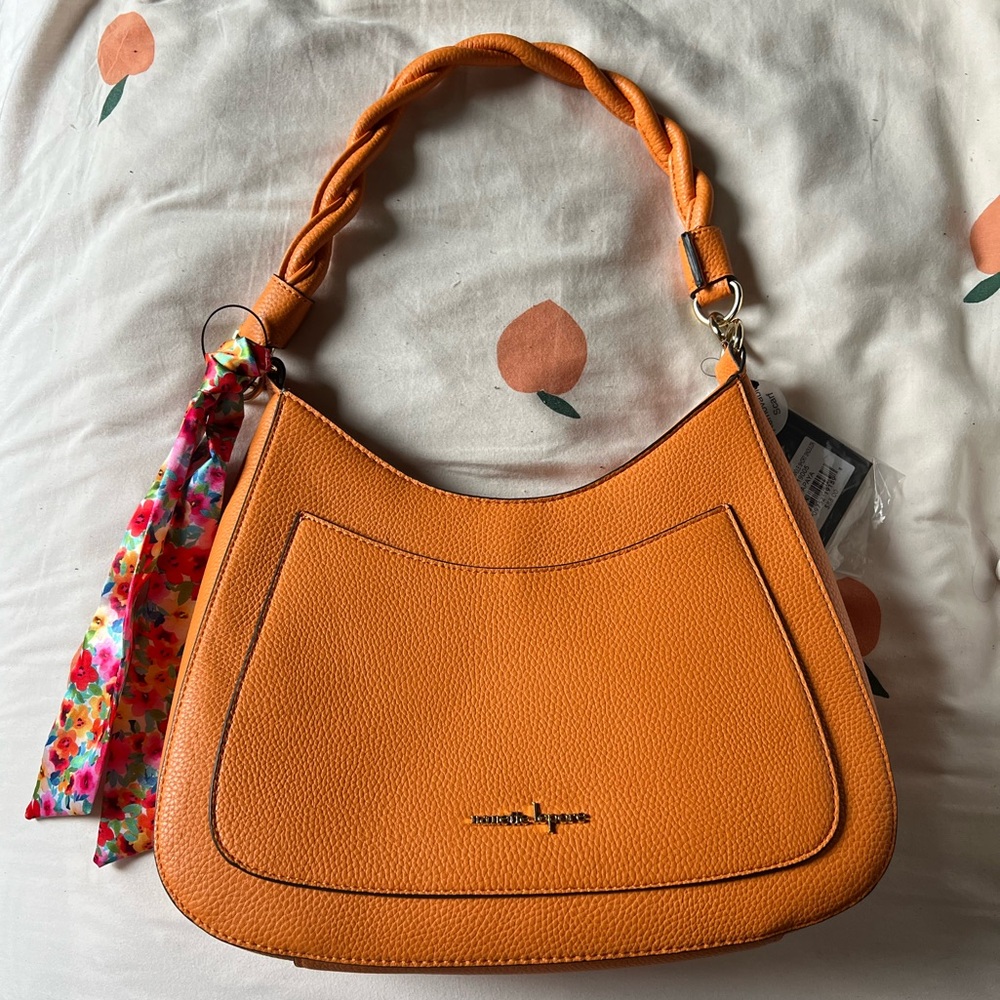 Nanette Lepore Vegan Leather Shoulder Bag - Orange / Papaya
